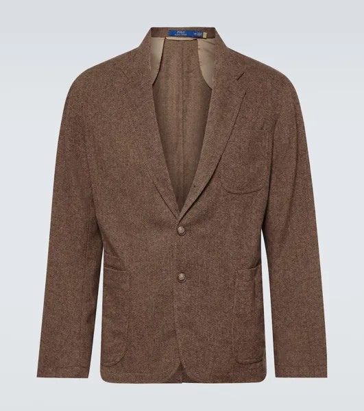 Современный пиджак polo с узором «в елочку» Polo Ralph Lauren, коричневый