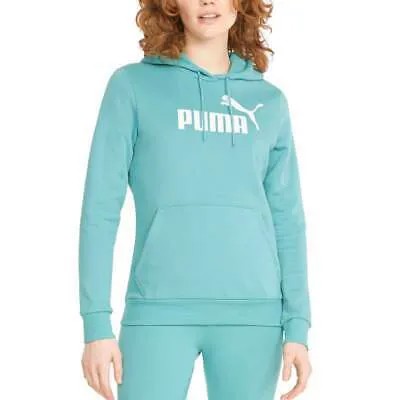Puma Ess Logo Pullover Hoodie Женская синяя повседневная спортивная верхняя одежда 84686061