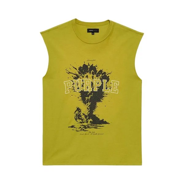 Футболка PURPLE BRAND Textured Jersey Sleeveless T-Shirt, зеленый