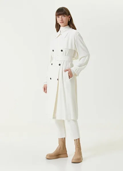 Off-white двубортное верхнее пальто с поясом Theory