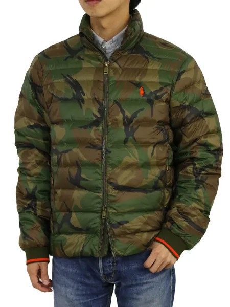 Polo Ralph Lauren Packable Down Jacket Coat - Camouflage w/ Orange