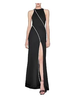 GALVAN LONDON Женское черное вечернее платье без рукавов с высоким разрезом на подкладке до бедра 2
