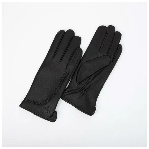 Перчатки женские, размер 7.5, подклад флис, цвет чёрный
