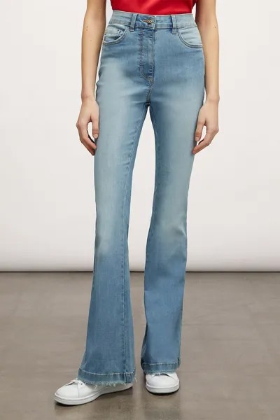 Укороченные джинсы с высокой талией Motivi, синий