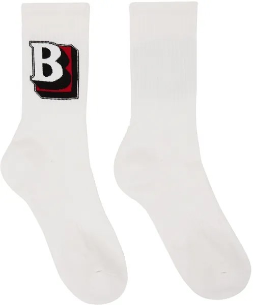 Белые спортивные носки с логотипом \B\