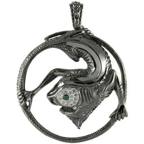 Подвеска Альдзена Игуана П-25042, серебро, 925 проба, родирование, фианит