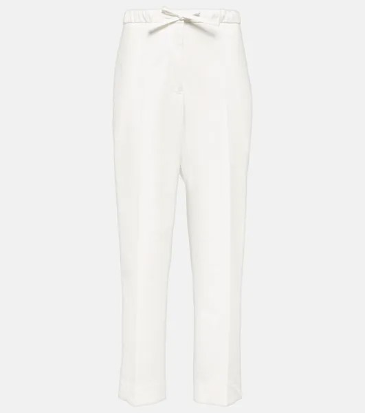 Укороченные прямые брюки из хлопка Jil Sander, белый