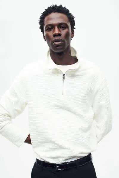 Толстовка regular fit на молнии H&M, белый
