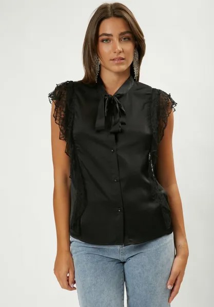 Блузка-рубашка TIE UP COLLAR INFLUENCER, цвет black