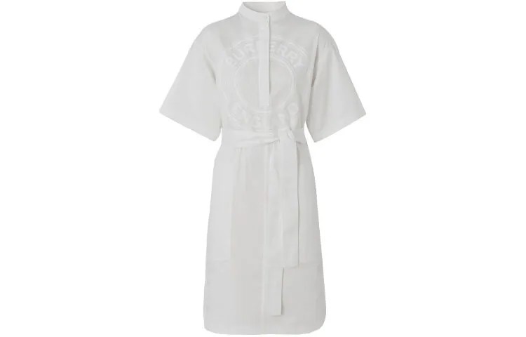 Платье с короткими рукавами женское Optic White Burberry