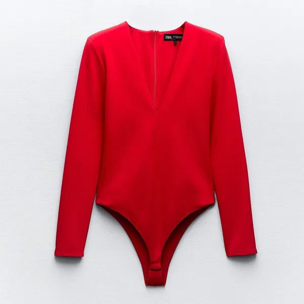 Боди Zara Stretch With Shoulder Pads, красный