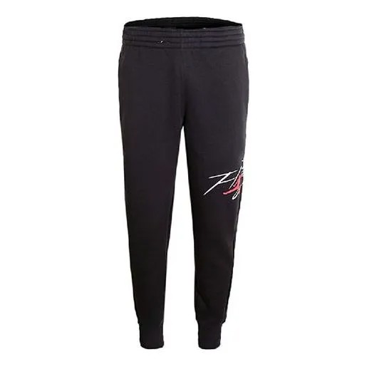 Спортивные штаны Air Jordan Air Alphabet Printing Knit Fleece Sports Long Pants Black, черный