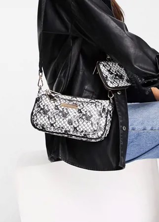 Черная сумка с кошельком и принтом тай-дай River Island-Черный цвет