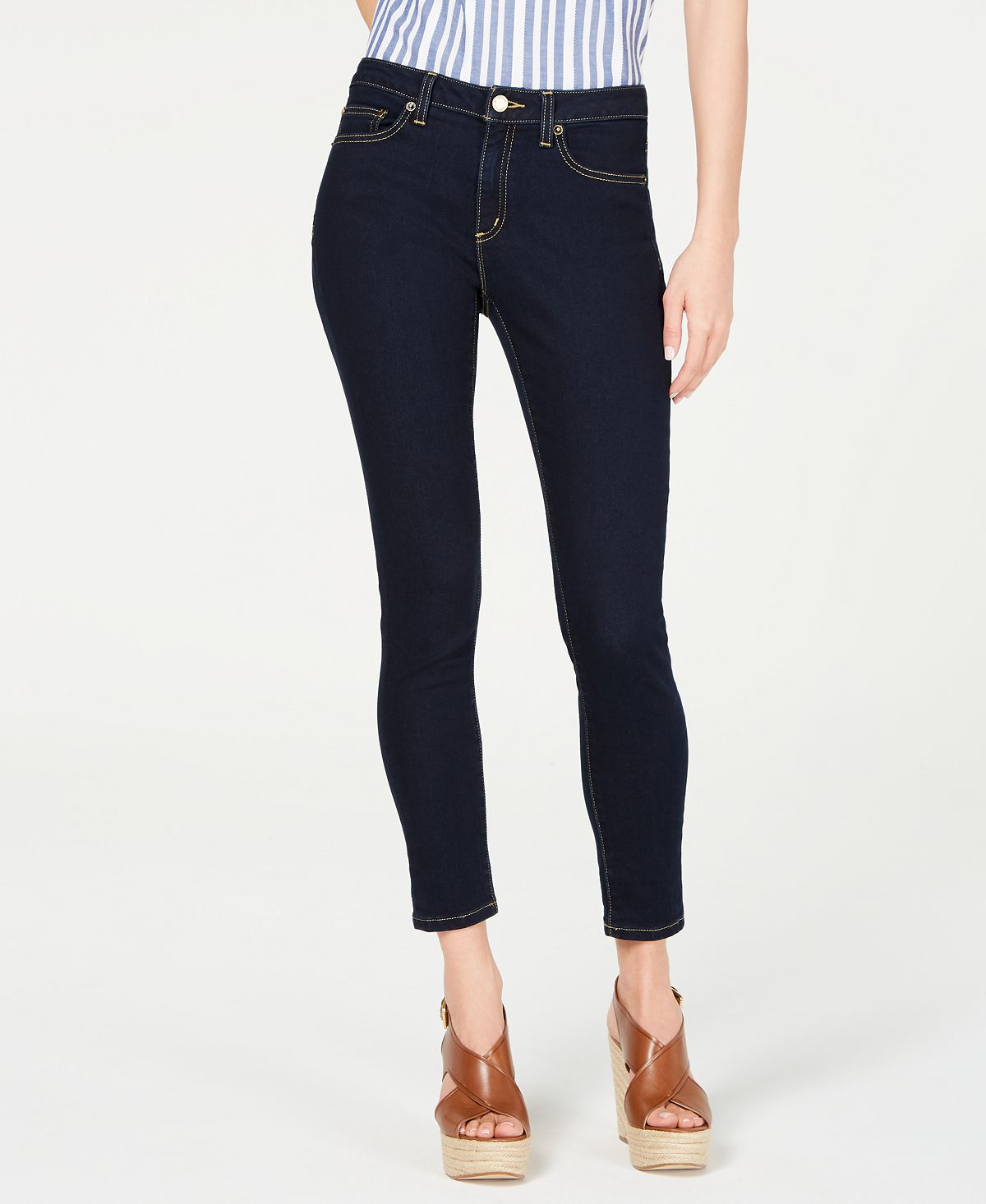 Женские джинсы-скинни стрейч с высокой посадкой обычных и миниатюрных размеров Michael Kors