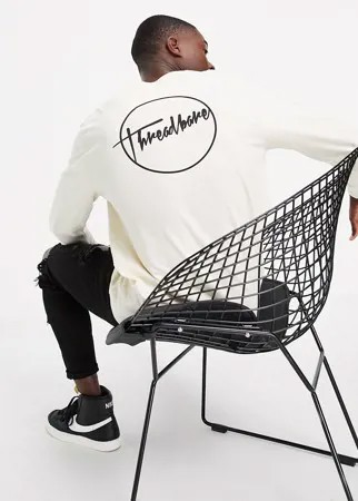 Желтовато-белый лонгслив с логотипом Threadbare
