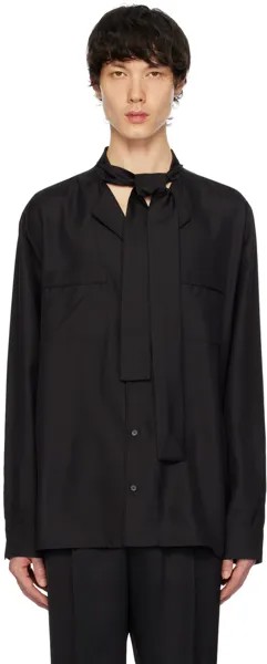 Черная рубашка-шарф Valentino