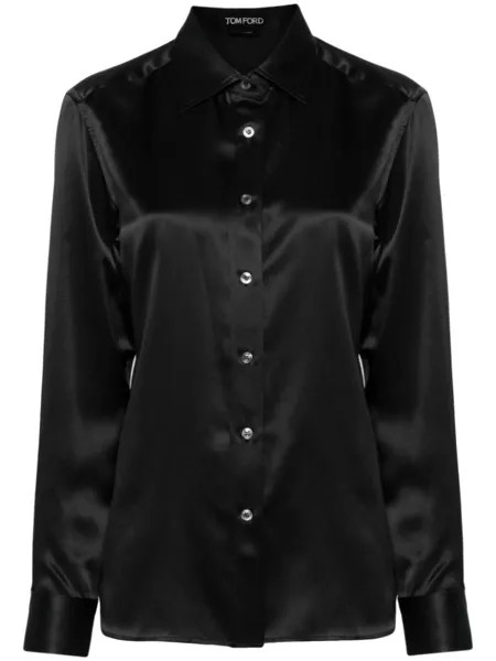 TOM FORD шелковая рубашка с классическим воротником, черный
