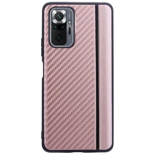 Чехол-накладка G-Case Carbon для Xiaomi Redmi Note 10 Pro / 10 Pro Max розовое золото