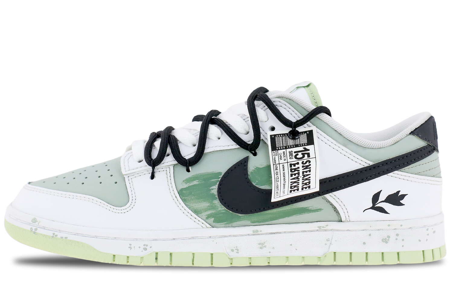 Кроссовки Nike Dunk Skateboarding Shoes Unisex Low-top White, зеленый
