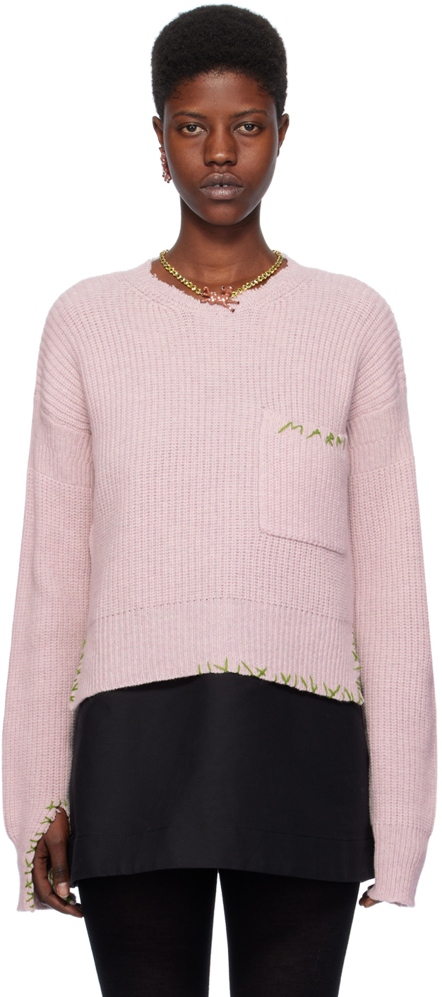 Розовый свитер-мулине Marni