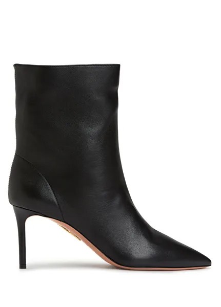 Черные женские кожаные ботинки Aquazzura