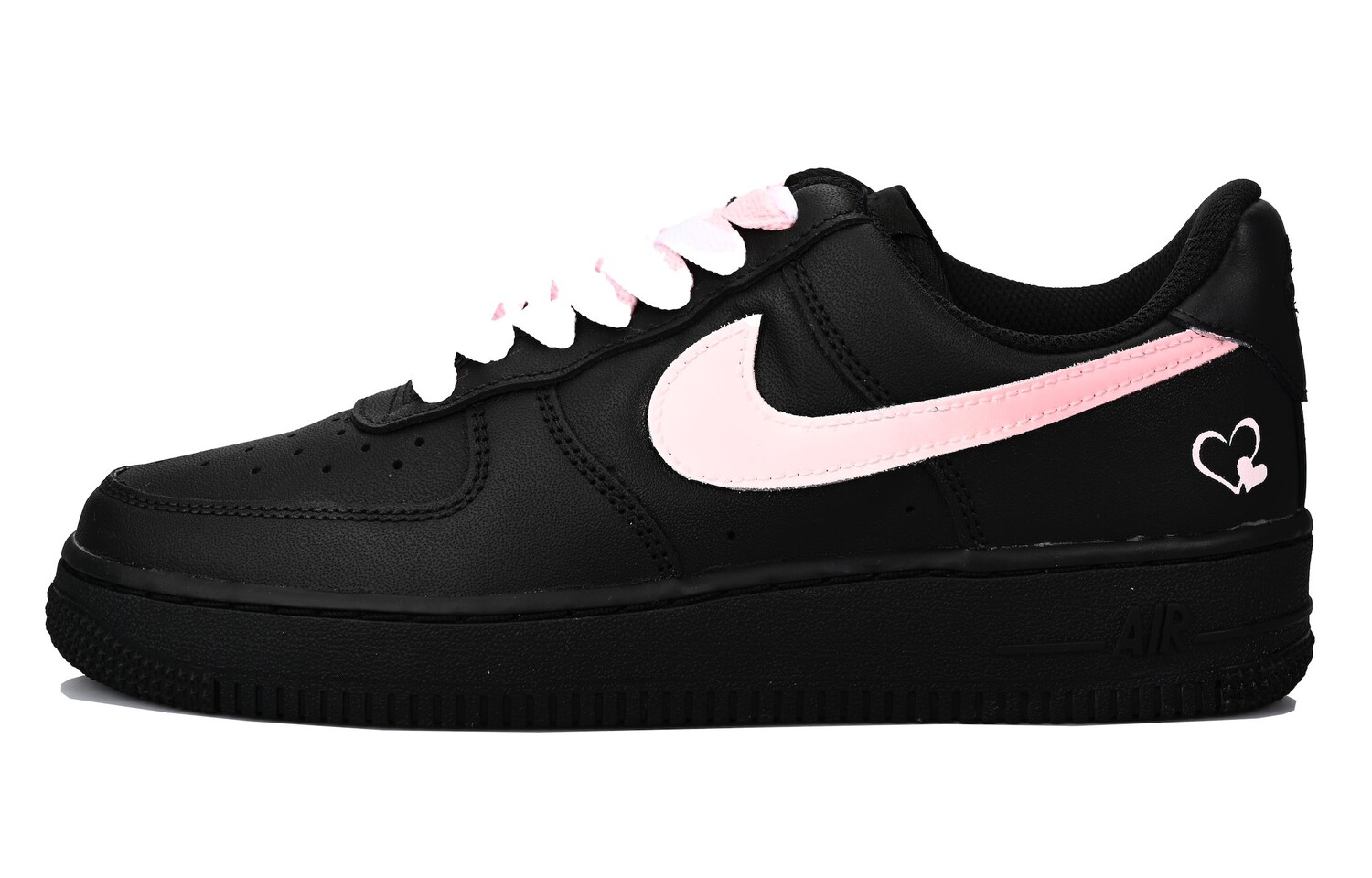 Кроссовки Nike Air Force 1 Skateboarding Shoes Women's Low-top Black/Pink, черный/розовый
