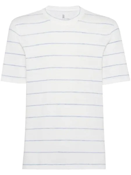 Brunello Cucinelli футболка в полоску, белый