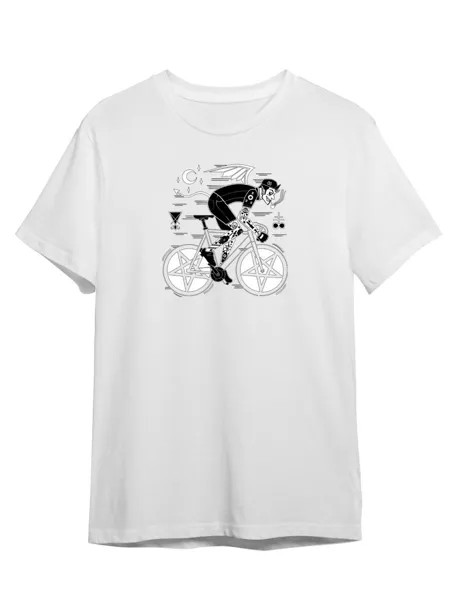 Футболка унисекс Каждому Своё Велосипед/Bike/Люцифер SPVL13 белая 5XL
