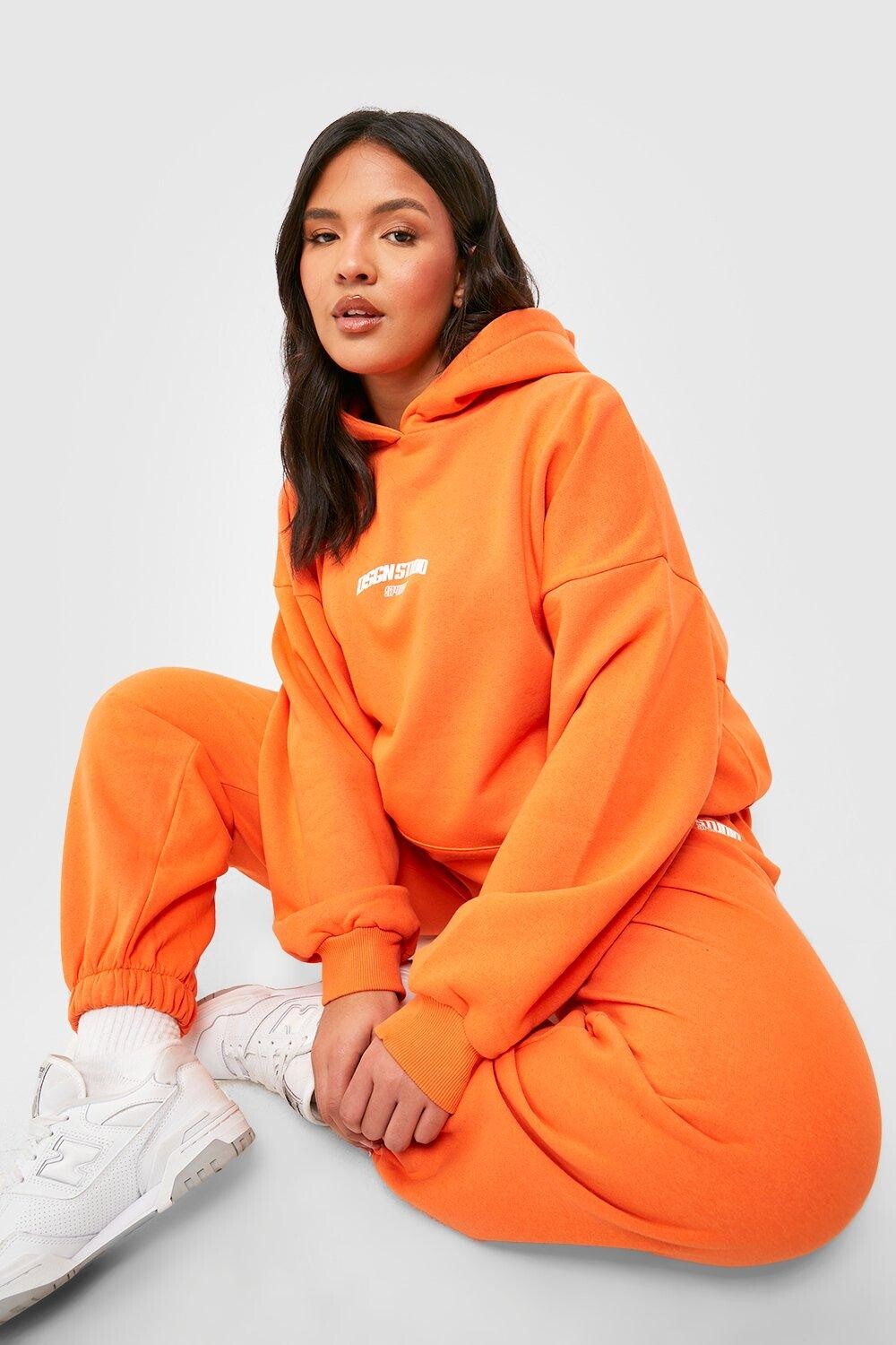 Худи оверсайз plus dsgn studio Boohoo, оранжевый