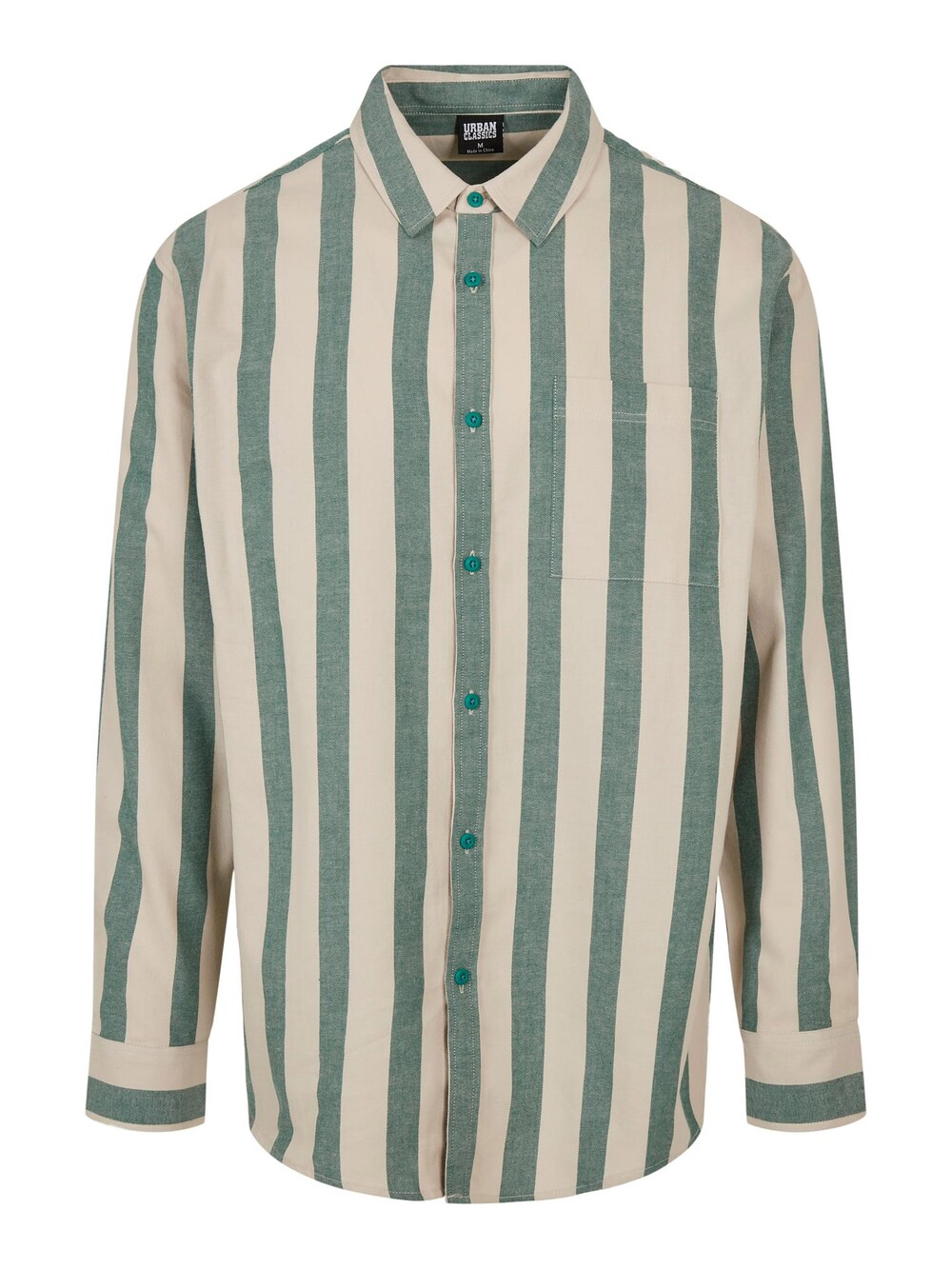 Рубашка на пуговицах стандартного кроя Urban Classics, кремовый/зеленый