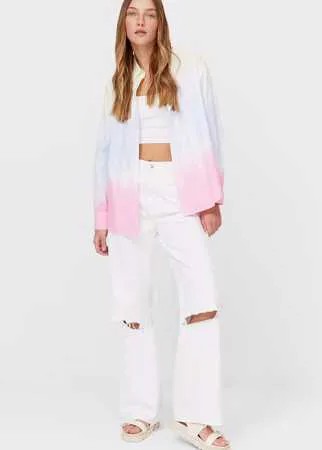 Stradivarius Рубашка Из Поплина С Принтом Тай-Дай Multicolor L