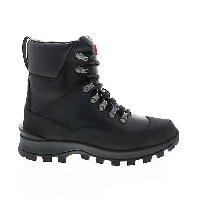 Ботинки Hunter Leather Commando Boot WFS1009NUB-BLK Женские черные резиновые сапоги