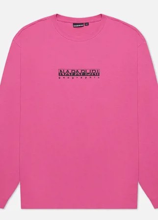 Мужской лонгслив Napapijri LS Box Logo, цвет розовый, размер XL