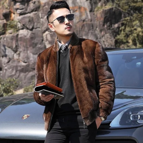 Осенне-зимняя мужская шуба из искусственного меха Корейская Модная приталенная одежда коричневые пушистые плюшевые теплые пальто повседневная мужская верхняя куртка для мужчин E456