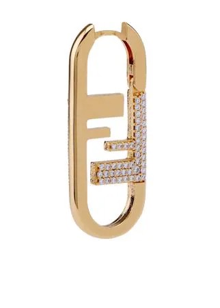 Fendi серьга-кольцо O'Lock с кристаллами