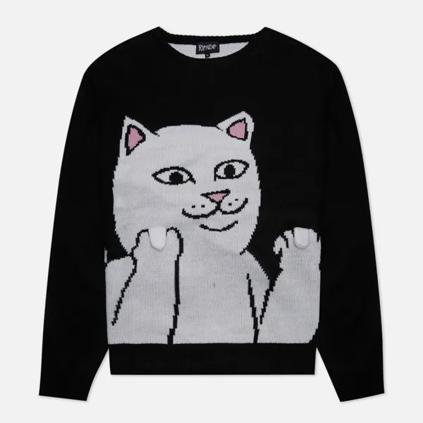 Мужской свитер Ripndip Lord Nermal Flippy Knitty чёрный, Размер XL