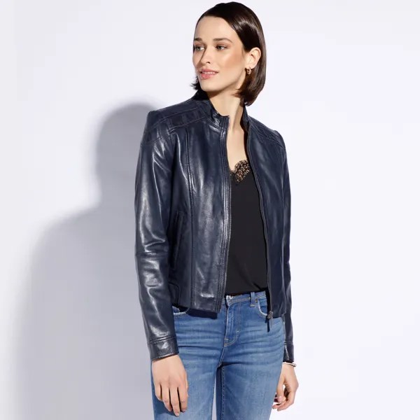 Кожаная куртка Wittchen Stylish leather jacket, woman, темно синий