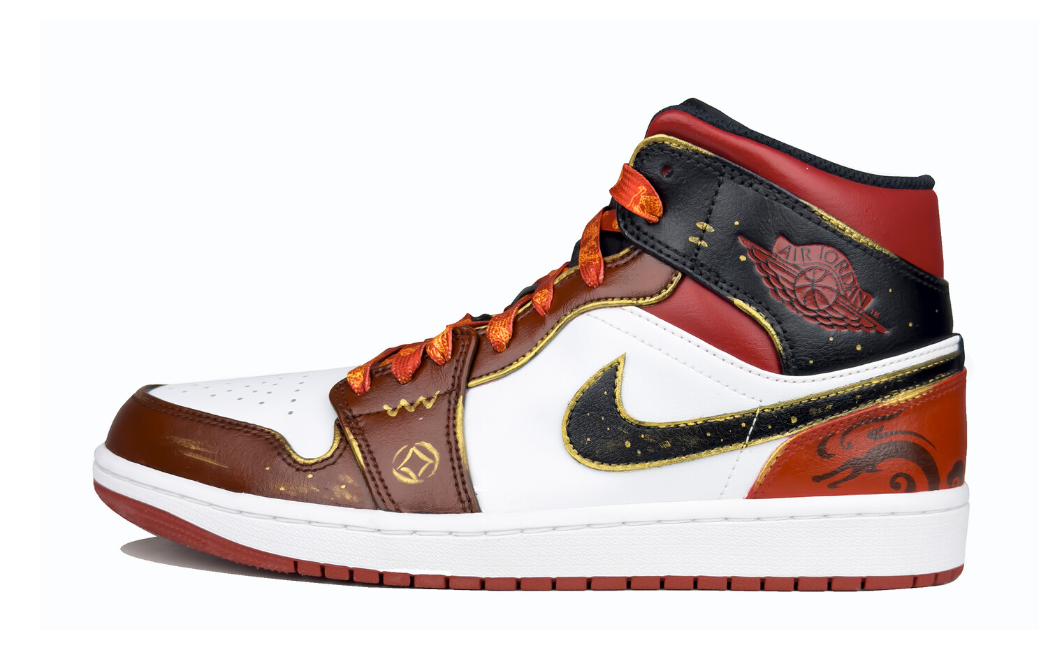 Кроссовки Air Jordan 1 Vintage Basketball Shoes Men Mid-top Red/white/black, красный