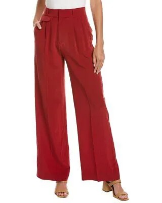 Женские прямые шелковые брюки Equipment, красные 2