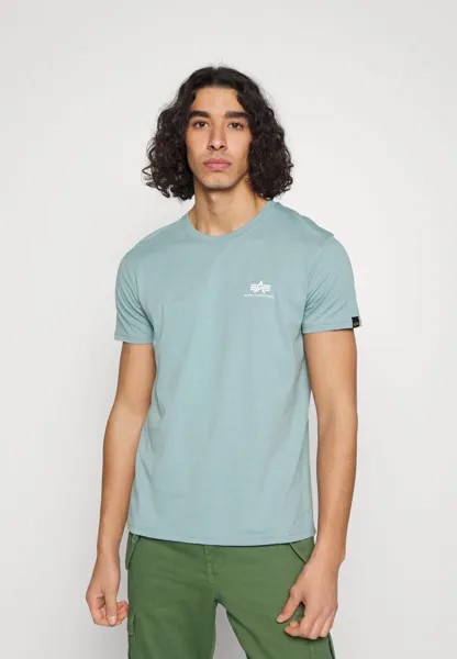 Футболка базовая SMALL LOGO Alpha Industries, цвет grey blue