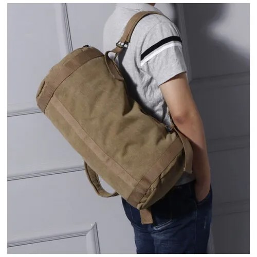 Сумка спортивная сумка-рюкзак , 50х25х27 см, ручная кладь, хаки