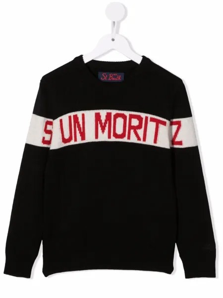 MC2 Saint Barth Kids джемпер вязки интарсия с логотипом