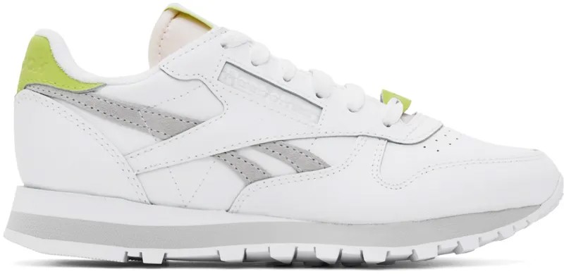 Белые классические кожаные кроссовки Reebok Classics, цвет Ftwwht/Pugry2/Aciyel