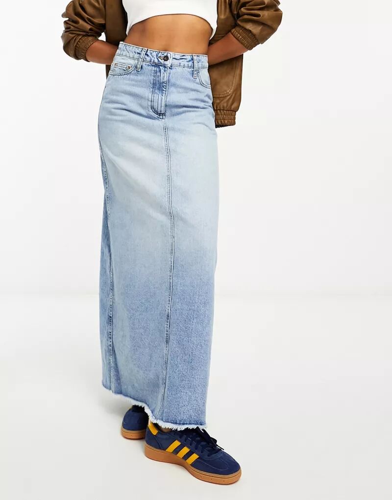 COLLUSION – джинсовая юбка макси синего винтажного цвета с А-силуэтом