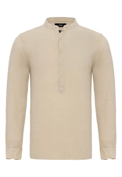 Рубашка Mandarin Collar Long Sleeve Antioch, бежевая
