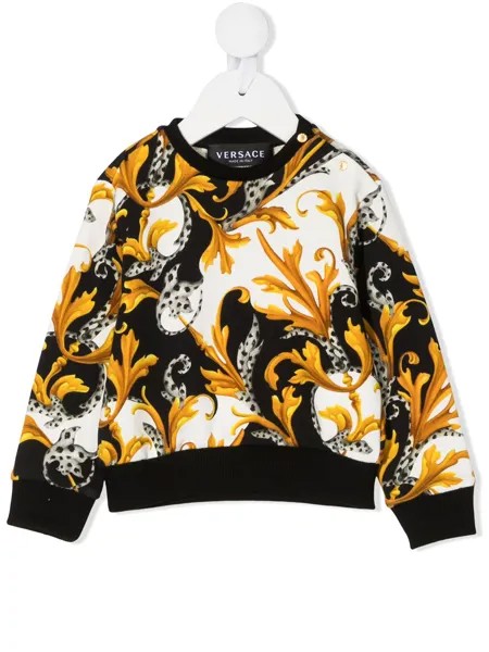Versace Kids свитер с длинными рукавами и принтом