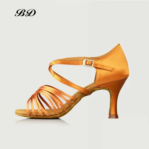 Женские туфли для танцев BD2371, бальные туфли для латиноамериканских танцев, женские туфли без сумок, защитный чехол, Аутентичные верха с несколькими ремешками, новинка 2018