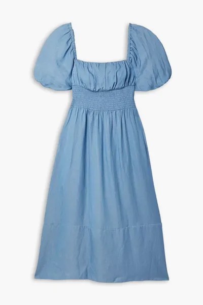 Платье миди из твила со сборками и сборками Jason Wu, светло-синий