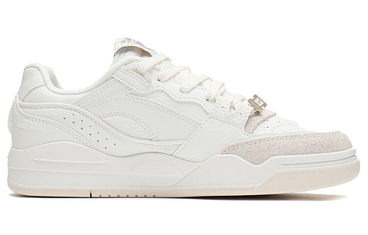 Кроссовки LINING Yuebai Skateboarding Shoes Women's Low-top Mist White, белый