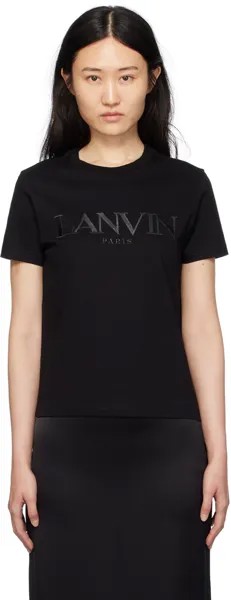 Черная футболка с вышивкой Lanvin, цвет Black